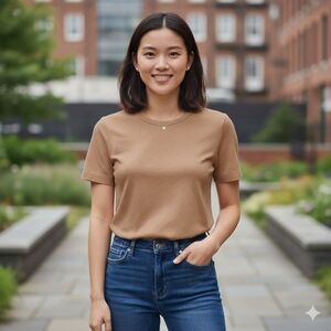 St. John Beige Short Sleeve Top